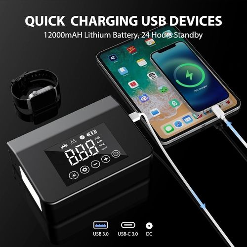 Emergency start-up power supply with air compressor