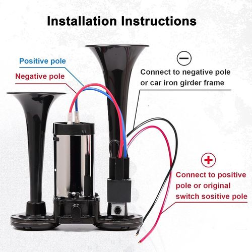 High pitched 12V dual speaker air horn kit