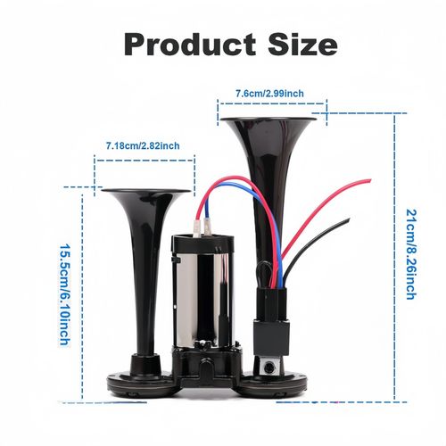 High pitched 12V dual speaker air horn kit