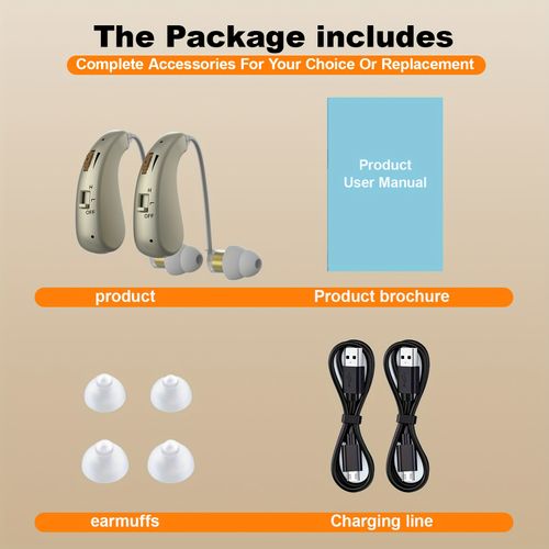 2 earphones and hearing devices