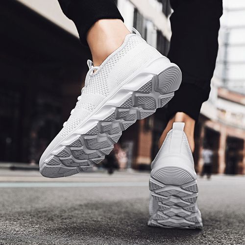 Men's light-colored white summer sneakers
