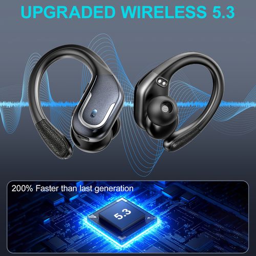 Dual LED display ear cup headphones
