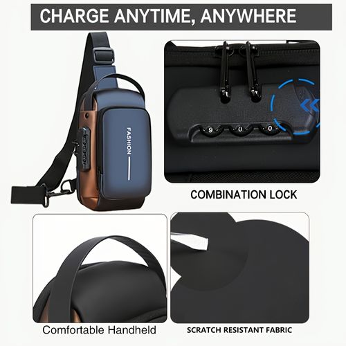 Men's Oxford cloth crossbody bag