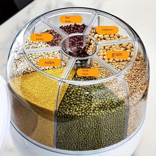 6-grid rotating rice bucket