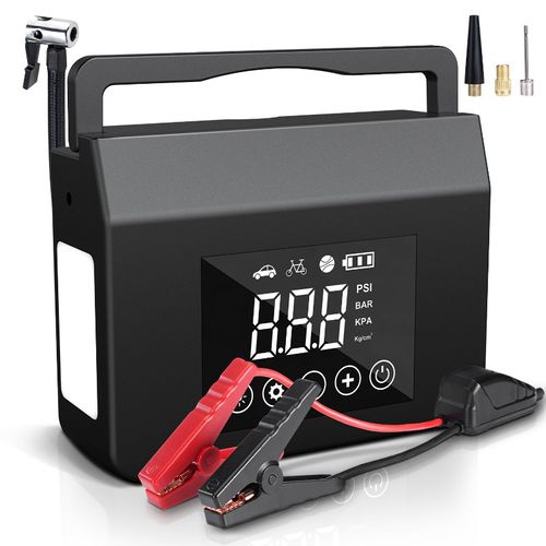 Emergency start-up power supply with air compressor