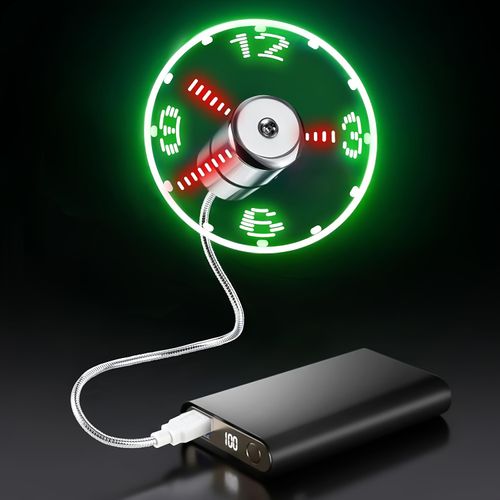 Flexible USB LED clock fan