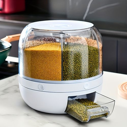 6-grid rotating rice bucket