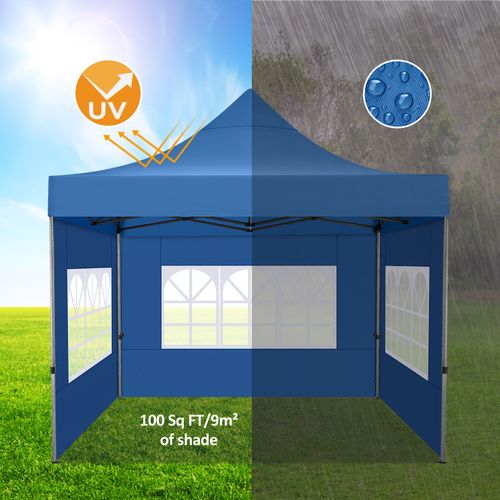 Folding metal display tent