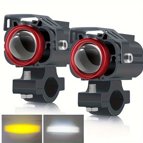 Two dual color motorcycle LED light strip switches
