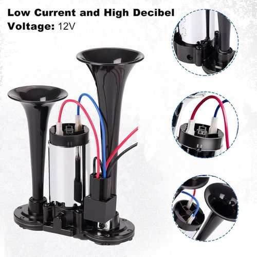 High pitched 12V dual speaker air horn kit