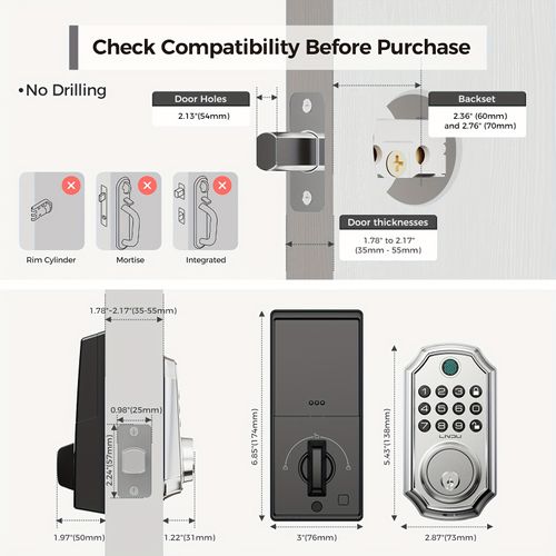 D280 Smart 5-in-1 Fingerprint Door Lock