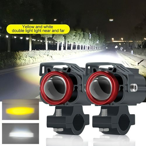 Two dual color motorcycle LED light strip switches