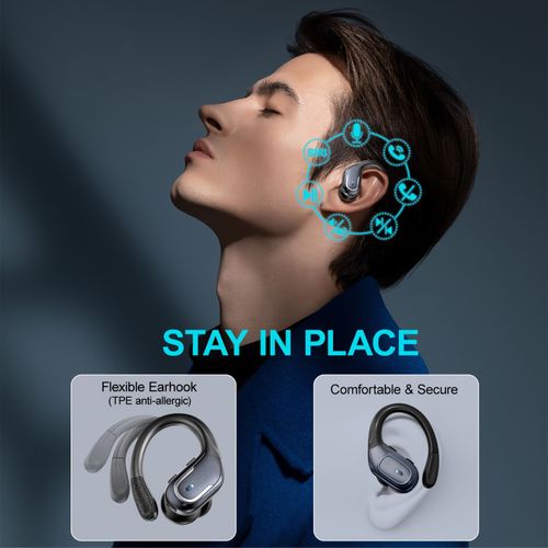 Dual LED display ear cup headphones