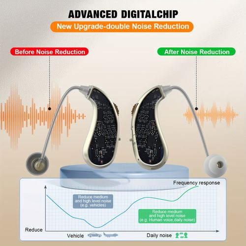 2 earphones and hearing devices