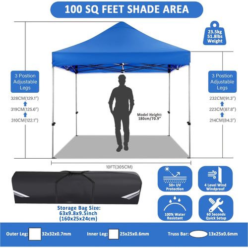 Folding metal display tent