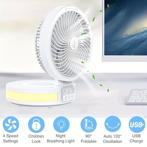 Large capacity USB folding fan