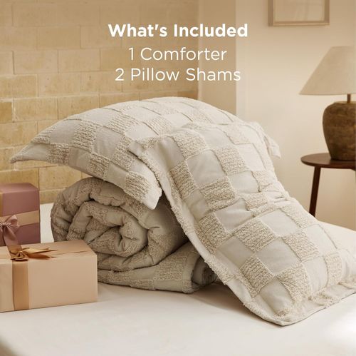 Shabby Chic Comforter Set ,Boho Tufted Bed Set.