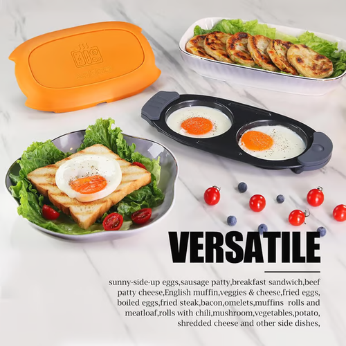 Quick-Heat Microwave Egg Cooker|Poacher|fryer-Multi-Use microwave egg maker for Breakfast Sandwiches