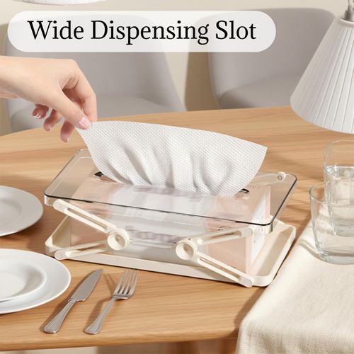 Adjustable Tissue Box with Spring Mechanism