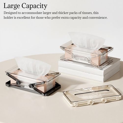 Adjustable Tissue Box with Spring Mechanism