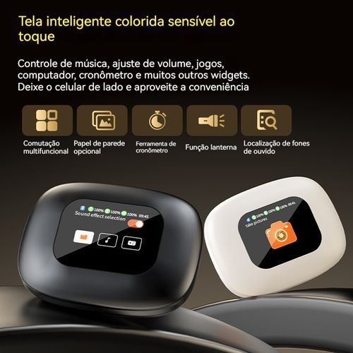 Fones de ouvido esportivos pendurados de longa duração à prova d'água cintura de redução de ruído tradução LCD full-color inteligente touchscreen Bluetooth fones de ouvido