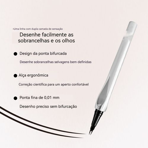 Raízes naturais claras caneta de sobrancelha dupla impermeável anti-suor não contaminar a caneta de sobrancelha líquida selvagem