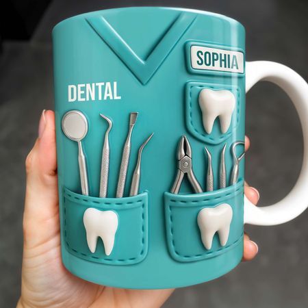 Zahnmedizin ische Kaffeetasse mit Dental ausrüstung Designs-personal isierte benutzer definierte Kaffeetasse