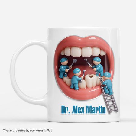 3D-Druck-Effekt Name Kaffeetasse-personal isierte Geschenke für Zahnärzte