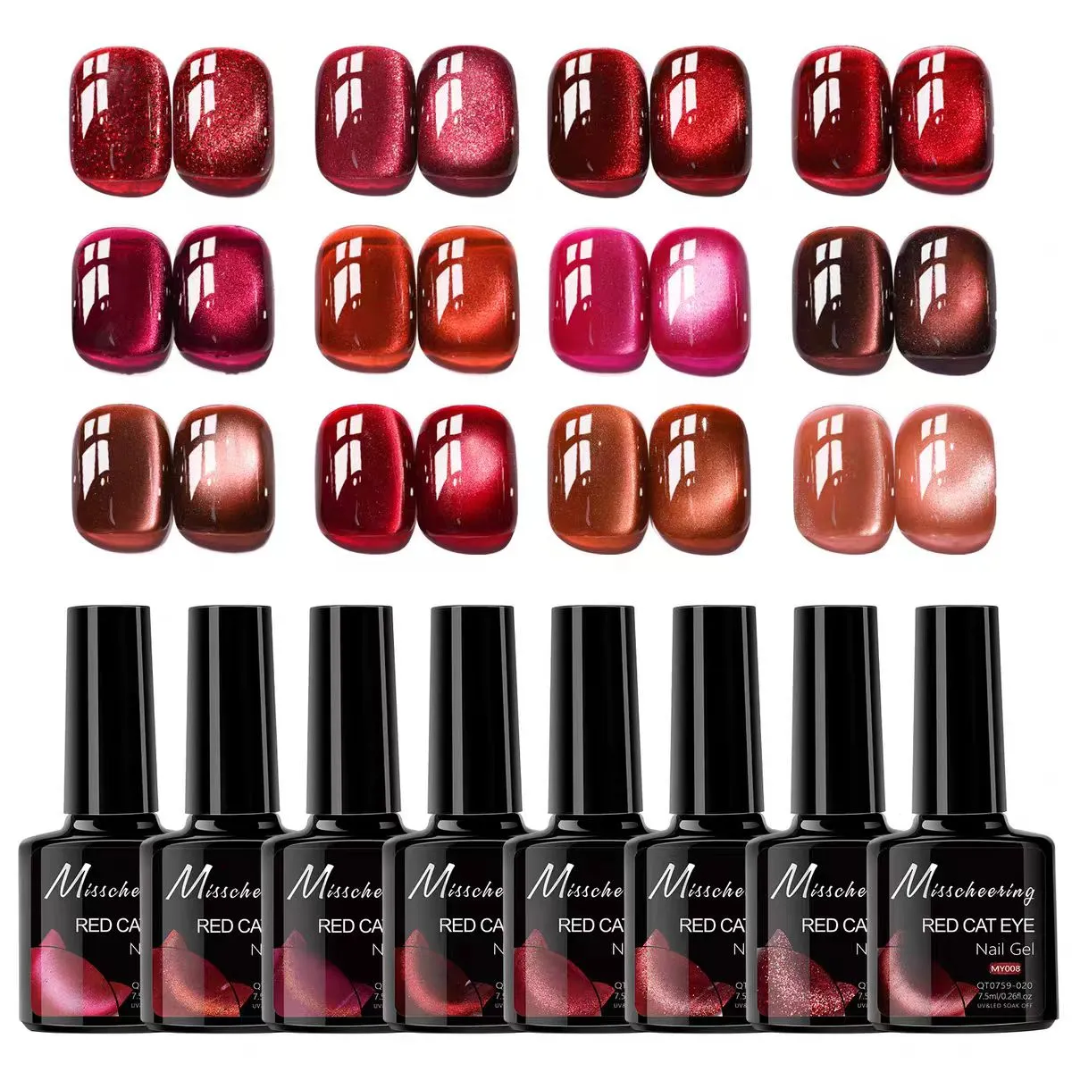 Red gel nail polish, ideal for spring and summer.