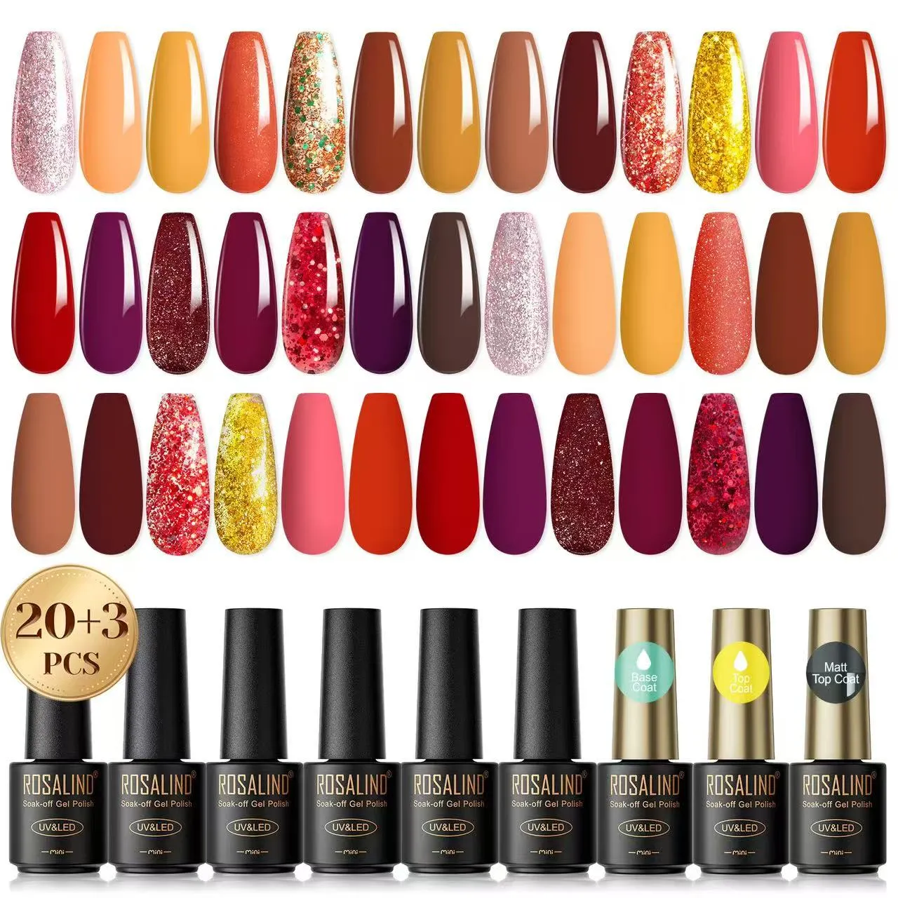 Novo conjunto de cola de gel de esmalte 23 frascos de cola colorida nail art conjunto completo de esmalte nude