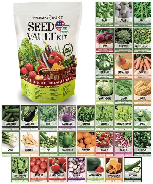 Vegetable Seed Vault Kit - 35 Variety Pack