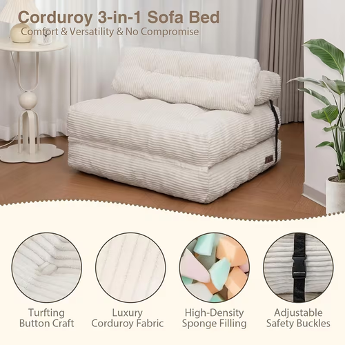 3-in-1 Folding Sofa Bed