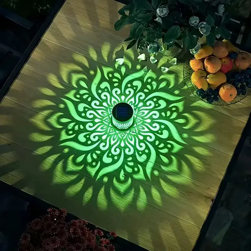 Solar Mandala Projector Outdoor Wall Lights
