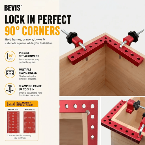 90° Woodworking Corner Clamp Set