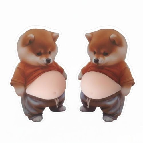3D Dog & Cat Belly Mochi Squishy Stickers