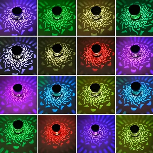 Solar Mandala Projector Outdoor Wall Lights