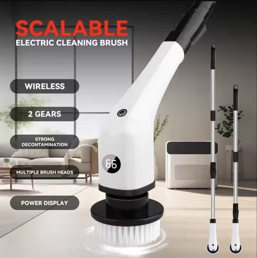8 in 1 Electric Spin Scrubber Turbo Scrub Cleaning Brush Chargeable Cordless Power Scrubber Cleans Bathroom