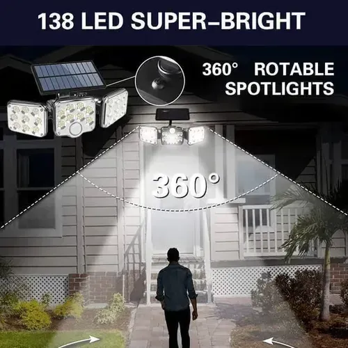 Triple Solar Wall Light With Holder☀️💡