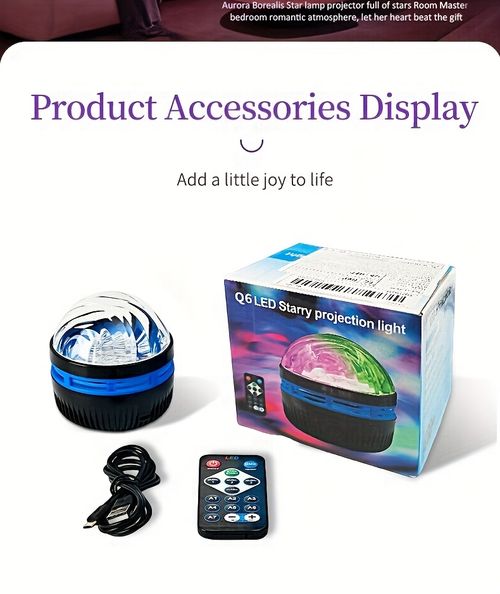 Purple Star Projector Lamp with Remote - USB Night Light for Bedroom
