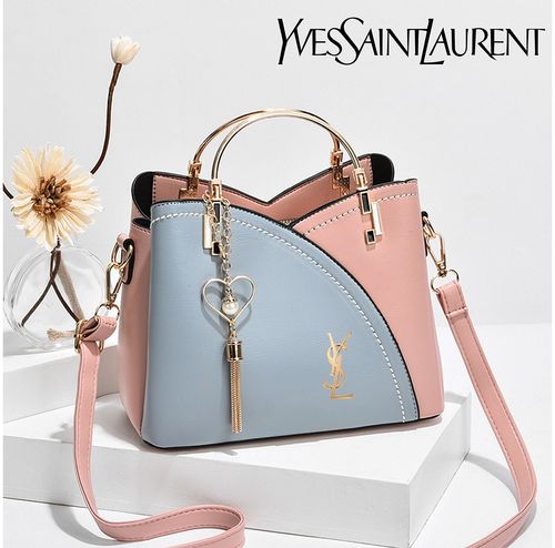 Bolsa de ombro elegante com grande capacidade em cor contrastante
