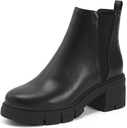 Women's Chelsea Boots Elastic Chunky Block Heel Platform Lug Sole Ankle Booties
