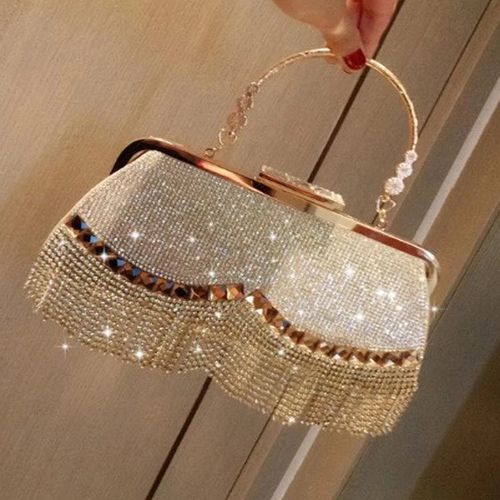 Nova bolsa feminina brilhante de diamantes