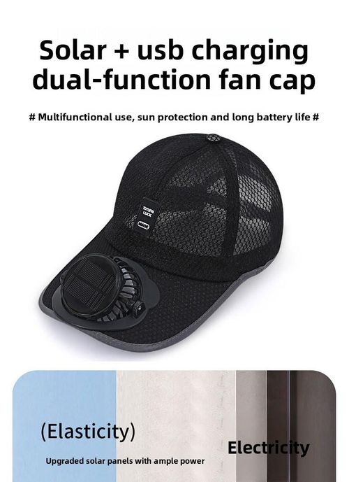 Solar Powered Fan Hat Summer Breathable Mesh Sunshade Baseball Cap Outdoor UV Protection for Men & Women