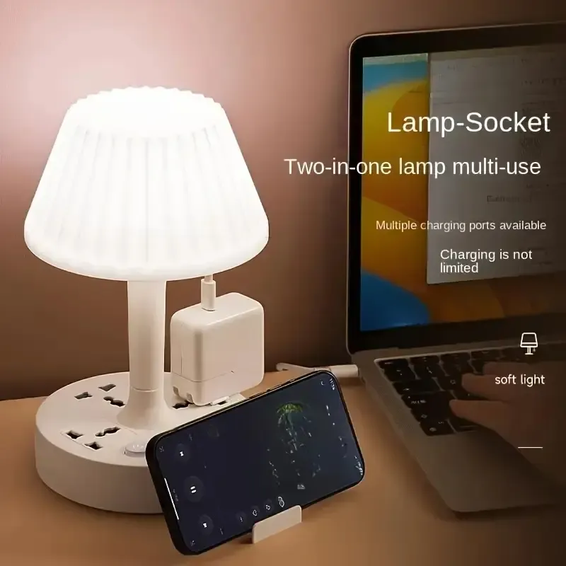 White EU UK Standard Power Strip with USB Universal Outlet Desktop Extension Socket For Export