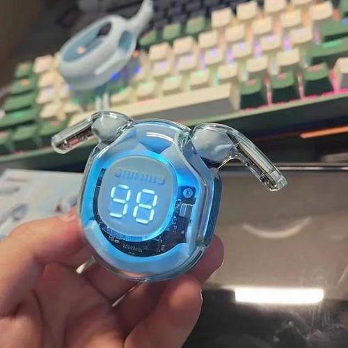 Air31 Transparent TWS Wireless Bluetooth Earbuds LED Digital Display In-Ear Stereo Sports Headphones