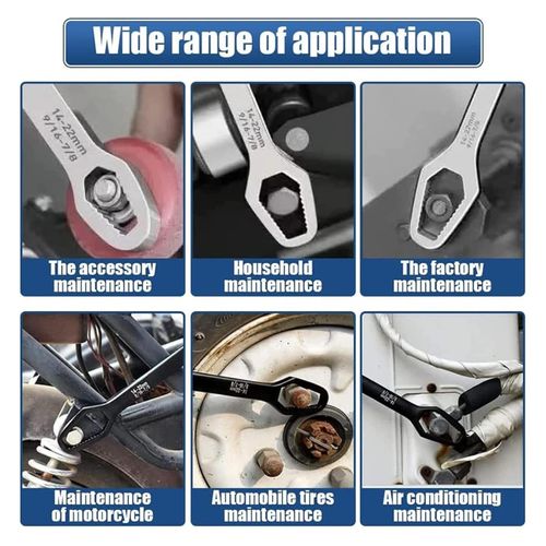 Double End Ring Spanner 8-22mm Multi-Function Anti-Slip Self-Tightening Adjustable Wrench Household Auto Repair Manual Tool