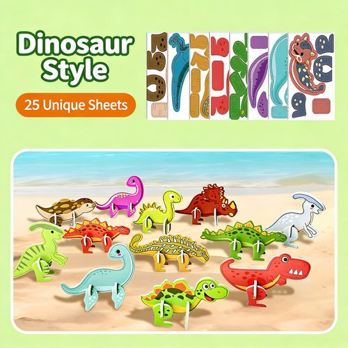 3D Stereo Jigsaw Puzzle Animals Insects Dinosaur Airplane DIY Assembly Kids Educational Toy