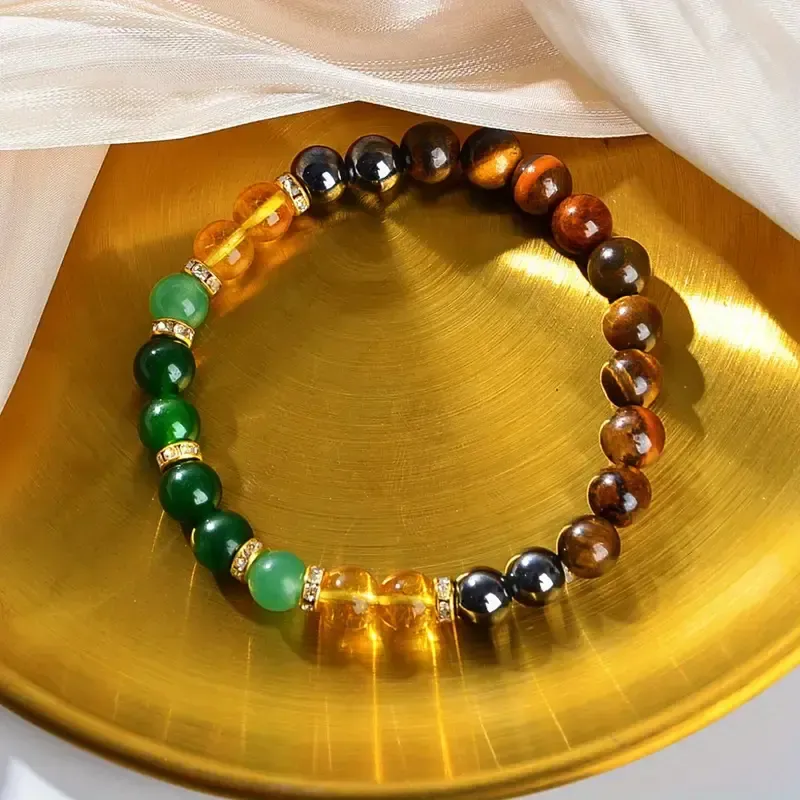 Factory Wholesale Natural Stone Beaded Bracelet Elastic Healing Crystal Bangle Handmade Unisex Fashion Jewelry New Arrival Gift