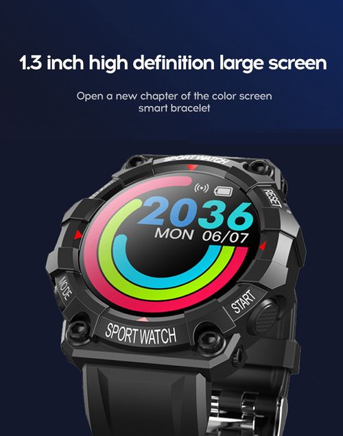 FD68 Round Screen Smart Bracelet Color Display Heart Rate Monitor Sport Pedometer Blood Oxygen Smart Watch