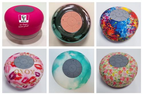 Waterproof Black Bluetooth Speaker with Large Suction Cup & LED Lights, Portable Shower Speaker for Bathroom & Outdoor